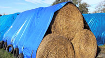 Round pile straw tarp